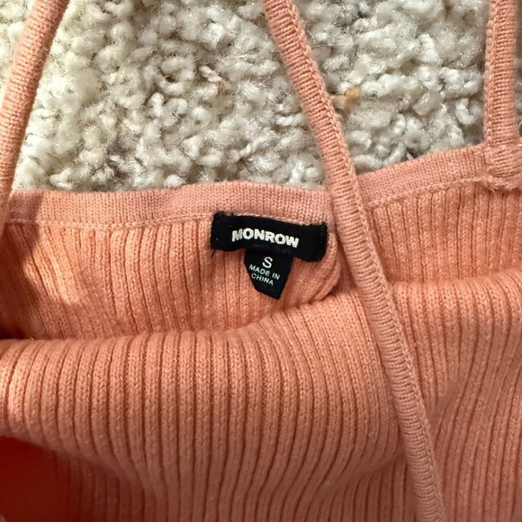 Monrow Peach Ribbed Knit dress sz s - Picture 4 of 5